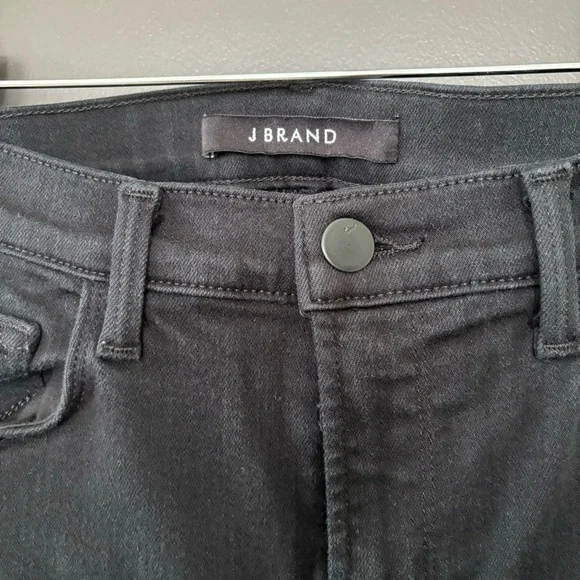 J Brand Maria Flare Jeans in Serious Black High Rise Flared Matte Black Size 29 - Picture 2 of 7
